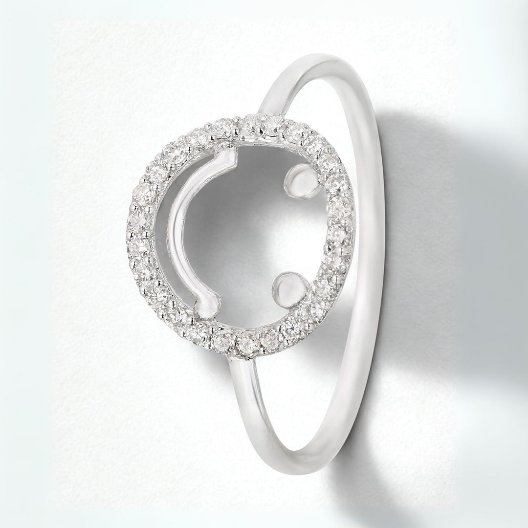 Smiley Diamond Ring, 14k Solid Gold, Natural Diamonds, Emoji Friendship Ring, Everyday Stackable Jewelry, Ready To Ship