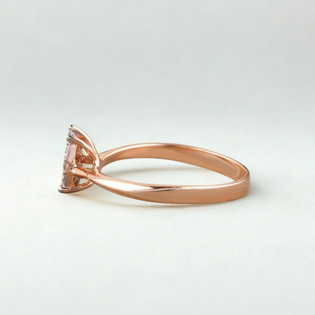 Teardrop Diamonds Ring, 14k Solid Gold, Natural Diamonds, Everyday Statement Jewelry, Minimalist Jewelry, Ready To Ship