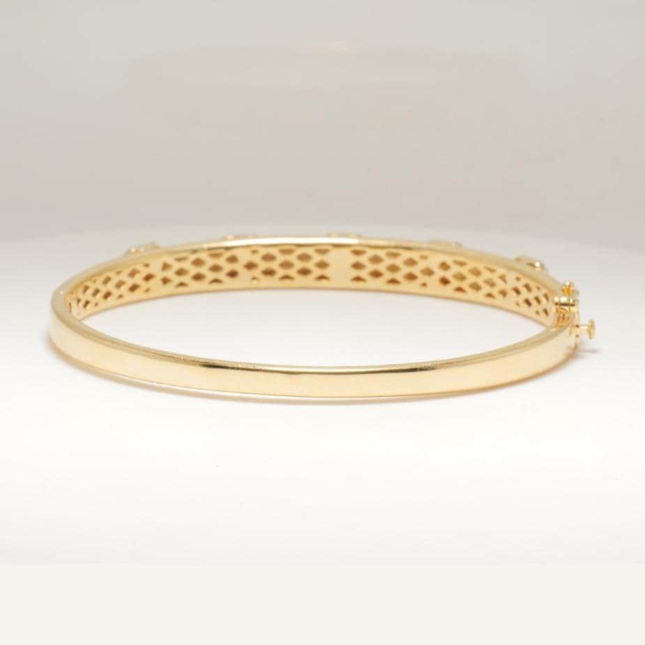 Bar Diamond Bangle Bracelet, 14k Solid Gold, Natural Diamonds, Baguette Illusion Set Cuff, Geometric Cluster Statement Bracelet