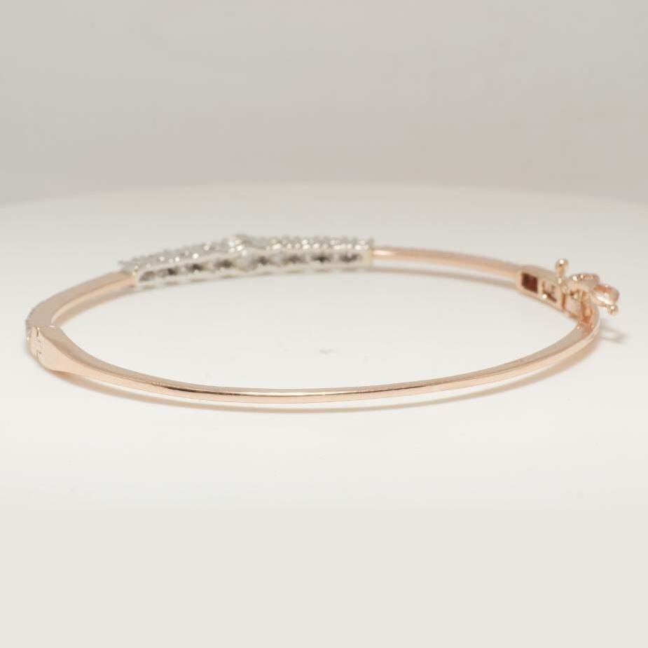 Solitaire Diamond Cuff Bracelet, 14k Solid Gold, Natural Diamonds, Stackable Bangle Bracelet, Minimalist Statement Jewelry
