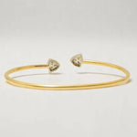 Load image into Gallery viewer, Cuff Diamond Bracelet in 18K Gold, Natural Diamonds, Stacking Bracelet, Ready To Ship, Women's Day Gift