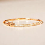 Load image into Gallery viewer, Diamond Cuff Bracelet In 14k Solid Gold, Twisted Sleek Bracelet With Natural Diamonds, Ready To Ship, Women's Day Gift