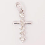 Load image into Gallery viewer, Cross Drop Diamond Pendant, 14k Solid Gold, Natural Diamonds, Religious Adjustable Necklace, Minimalist Everyday Jewelry