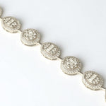 Load image into Gallery viewer, Round & Oval Link Tennis Bracelet, 14K Solid Gold, Natural Diamond, Halo Cluster Set Bracelet, Stackable Jewelry, Everyday Illusion Bracelet