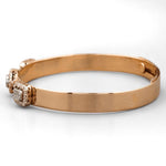 Load image into Gallery viewer, Halo Diamond Cuff Bracelet, 14k Solid Gold, Natural Diamonds, Adjustable Bracelet, Illusion Statement Bangle, Geometric Stackable Bracelet