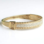 Load image into Gallery viewer, Gold Beaded Diamond Broad Bracelet, 14k Solid Gold, Natural Diamonds, Cluster Pave Bangle, Statement Bangle Bracelet, Stackable Jewelry