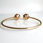 Load image into Gallery viewer, Love Knots Natural Diamond Open Cuff Bracelet: 14K Solid Gold Minimalistic Stackable Jewellery, Certified Jewelry