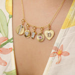 Load image into Gallery viewer, Heart Initial Natural Diamond Charm: 14k Solid Gold Everyday Stacking Personalised Jewelry, Textured Letter Necklace, Certified Jewelry