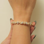 Load image into Gallery viewer, Pear & Marquise Cuff Diamond Bracelet, 14k Solid Gold, Natural Diamonds, Halo Statement Bangle, Stackable Open Bridal Cocktail Jewelry