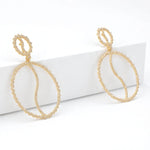 Load image into Gallery viewer, Circle Diamond Dangle Drop Earrings, 14k Solid Gold, Natural Diamonds, Geometric Statement Jewelry, Minimalist Hoop Earrings