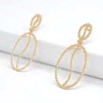 Load image into Gallery viewer, Circle Diamond Dangle Drop Earrings, 14k Solid Gold, Natural Diamonds, Geometric Statement Jewelry, Minimalist Hoop Earrings