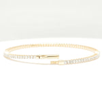 Load image into Gallery viewer, Single Row Diamond Bracelet, 14k Solid Gold, Natural Diamond, Sleek Everyday Jewelry, Flexible Stacking Bangle, Minimalist Eternity Bracelet