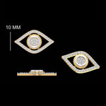 Load image into Gallery viewer, Evil Eye Diamond Charm, 14k Solid Gold, Natural Diamonds, Dual Tone Everyday Pendant, Cluster Set Staking Necklace, Ready To Ship