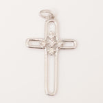 Load image into Gallery viewer, Diamond Cluster Cross Pendant, 14k Solid Gold, Natural Diamond, IGI Certified, Religious Adjustable Necklace, Everyday Jewelry, Gift for Her