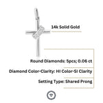 Load image into Gallery viewer, Cross Diamond Pendant, 14k Solid Gold, Natural Diamonds, IGI Certified, Religious Adjustable Necklace, Everyday Jewelry, Gift For Her