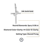 Load image into Gallery viewer, Cross Diamond Pendant, 14k Solid Gold, Natural Diamonds, IGI Certified, Religious Adjustable Necklace, Everyday Jewelry, Gift For Her