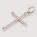 Load image into Gallery viewer, Diamond Cross Pendant, 14k Solid Gold, Natural Diamonds, Religious Adjustable Necklace, Everyday Stacking Jewelry, Baptism Gift