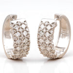 Load image into Gallery viewer, Wide Band Huggie Diamond Earrings, 14k Solid Gold, Natural Diamonds, Pavé Statement Hoop, Cocktail Party Jewelry, Wedding Earrings