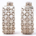 Load image into Gallery viewer, Wide Band Huggie Diamond Earrings, 14k Solid Gold, Natural Diamonds, Pavé Statement Hoop, Cocktail Party Jewelry, Wedding Earrings