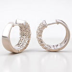 Load image into Gallery viewer, Wide Band Huggie Diamond Earrings, 14k Solid Gold, Natural Diamonds, Pavé Statement Hoop, Cocktail Party Jewelry, Wedding Earrings