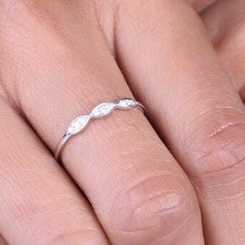 Wave Diamond Ring, 14k Solid Gold, Natural Diamonds, Twisted Infinity Ring, Everyday Stackable Jewelry, Minimalist Band, Ready To Ship