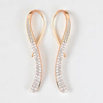 Load image into Gallery viewer, Diamond Dangle Earrings in 14k Solid Gold, Bridal Earrings, Natural Diamonds, Gift for Ready To Ship, Women's Day Gift