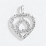 Load image into Gallery viewer, Double Heart Diamond Charm Pendant, Natural Diamonds, 14k Solid Gold, Minimalist Stacking Necklace, Everyday Jewelry, Love Promise Charm