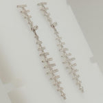 Load image into Gallery viewer, Abstract Dangle Diamond Earrings, 14k Solid Gold, Natural Diamonds, Geometric Linear Jewelry, Modern Statement Jewelry, Bridal Danglers