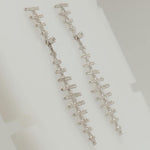 Load image into Gallery viewer, Abstract Dangle Diamond Earrings, 14k Solid Gold, Natural Diamonds, Geometric Linear Jewelry, Modern Statement Jewelry, Bridal Danglers