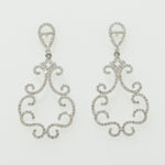 Load image into Gallery viewer, Filigree Chandelier Diamond Earrings, 14k Solid Gold, Natural Diamonds, Scrollwork Dangle Jewelry, Bridal Statement Earring, Wedding Jewelry