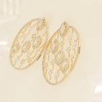 Load image into Gallery viewer, Open Circle Natural Diamond Earrings: 14k Solid Gold Halo Marquise Cocktail Studs, Statement Jewellery, Certified Jewelry