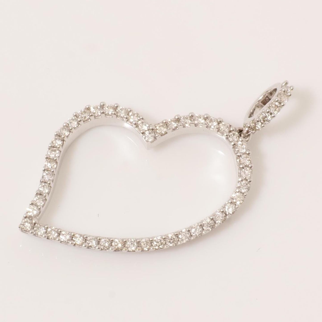 Open Heart Diamond Pendant, 14k Solid Gold, Natural Diamonds, Layering Minimalist Chain Necklace,  Love Everyday Jewelry