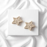 Load image into Gallery viewer, Star Diamond Stud Earrings, 14k Solid Gold, Natural Diamonds, Baguette Illusion Cluster Studs, Geometric Celestial Jewelry, Hip Hop Earrings
