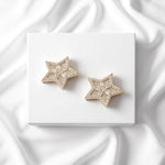 Load image into Gallery viewer, Star Diamond Stud Earrings, 14k Solid Gold, Natural Diamonds, Baguette Illusion Cluster Studs, Geometric Celestial Jewelry, Hip Hop Earrings