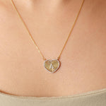 Load image into Gallery viewer, Heart Initial Medallion Diamond Necklace, 14k Solid Gold, Natural Diamonds, Everyday Halo Pendant, Personalised Letter Charm, Ready To Ship