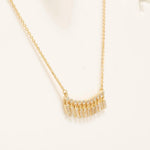 Load image into Gallery viewer, Baguette Drop Bar Diamond Necklace, 14k Solid Gold, Natural Diamond, Bezel Set Necklace, Everyday Stackable Chain, Minimalist Jewelry