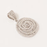 Load image into Gallery viewer, Spiral Pavé Pendant Necklace, 14k Solid Gold, Natural Diamond, Round Swirl Pendant, Stackable Cocktail Pendant, Minimalist Layering Jewelry