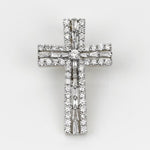 Load image into Gallery viewer, Diamond Cross Pendant, 14k Solid Gold, Natural Diamonds, Baguette Necklace With Adjustable Chain, Communion Religious Jewelry, Faith Pendant