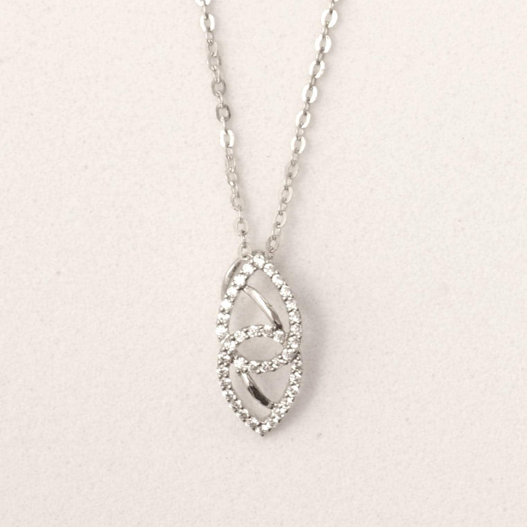 Double Teardrop Diamond Necklace, 14k Solid Gold, Natural Diamond, Intertwined Pear Minimalistic Pendant, Stackable Layering Jewelry