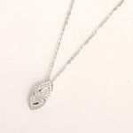 Load image into Gallery viewer, Double Teardrop Diamond Necklace, 14k Solid Gold, Natural Diamond, Intertwined Pear Minimalistic Pendant, Stackable Layering Jewelry