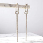 Load image into Gallery viewer, Linear Drop Earrings, 14k Solid Gold, Natural Diamonds, Long Geometric Dangles, Two Way Minimalistic Earrings, Modern Statement Jewelry