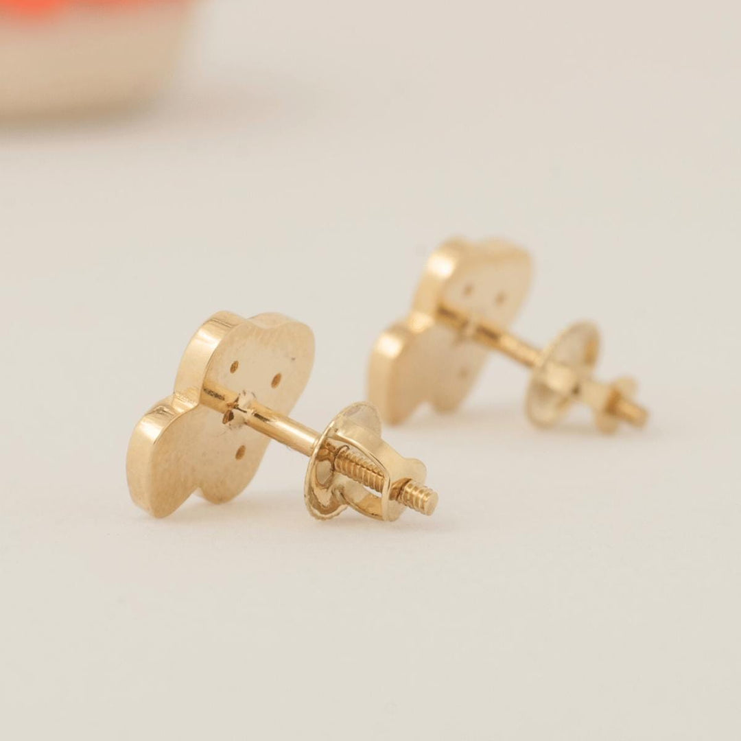 Kids Mushroom Diamond Earrings, 14k Solid Gold, Colorful Enamel Studs, Natural Diamonds, Gift for girls, Ready To Ship, HRD Certified