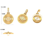 Load image into Gallery viewer, Evil Eye Medallion Diamond Necklace, 14k Solid Gold, Natural Diamonds, Everyday Layering Pendant, Protection Charm Necklace, Ready To Ship