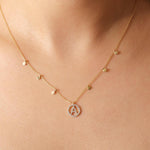 Load image into Gallery viewer, Personalized Disc Initial Necklace, 14k Solid Gold, Natural Diamond, Everyday Layering Pendant, Custom Minimal Letter pendant, Ready To Ship