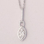 Load image into Gallery viewer, Halo Eye Illusion Diamond Pendant Necklace, 14k Solid Gold, Natural Diamonds, Marquise Cluster Chain Pendant, Minimalist Stackable Jewelry