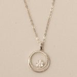 Load image into Gallery viewer, Double Circle Diamond Pendant Necklace, 14k Solid Gold, Natural Diamonds, Open Eternity Cluster Pendant, Stacking Minimalist Chain Jewelry