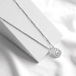 Load image into Gallery viewer, Pear Cluster Diamond Pendant, 14k Solid Gold, Teardrop Halo Illusion Chain Necklace, Natural Diamonds, Stackable Jewelry, Wedding Jewelry