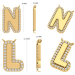 Load image into Gallery viewer, Personalized Initial Halo Diamond Necklace, 14k Solid Gold, Natural Diamonds, Custom Alphabet Pendant, Everyday Name Necklace, Ready To Ship