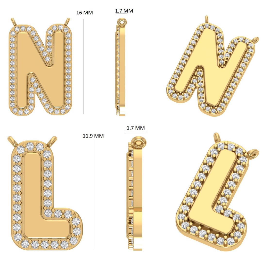 Personalized Initial Halo Diamond Necklace, 14k Solid Gold, Natural Diamonds, Custom Alphabet Pendant, Everyday Name Necklace, Ready To Ship