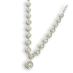 Load image into Gallery viewer, Swirl Diamond Necklace, 14k Solid Gold, Natural Diamonds, Filigree Wedding Jewelry, Statement Bridal Jewelry, Circular Drop Necklace